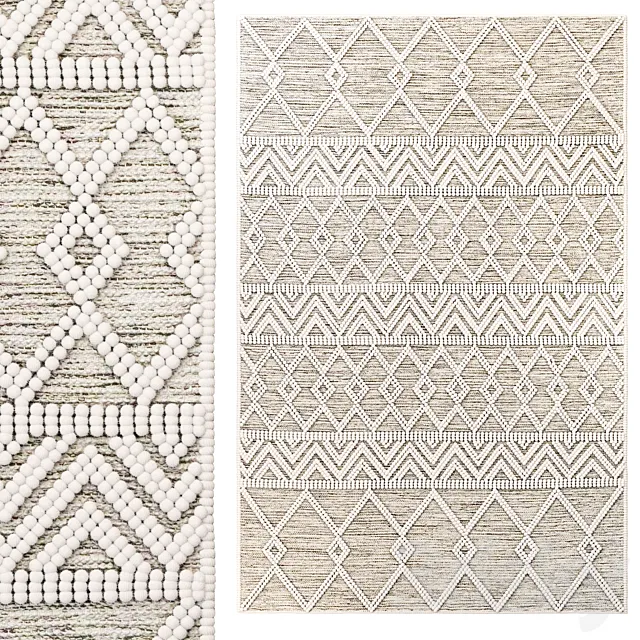 The Curated Nomad Bradrick Trellis Wool Area Rug 3D Model