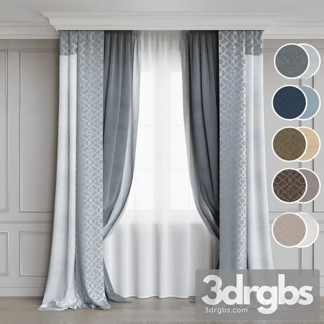 The Curtain Set 5 Colors 3D Model Free