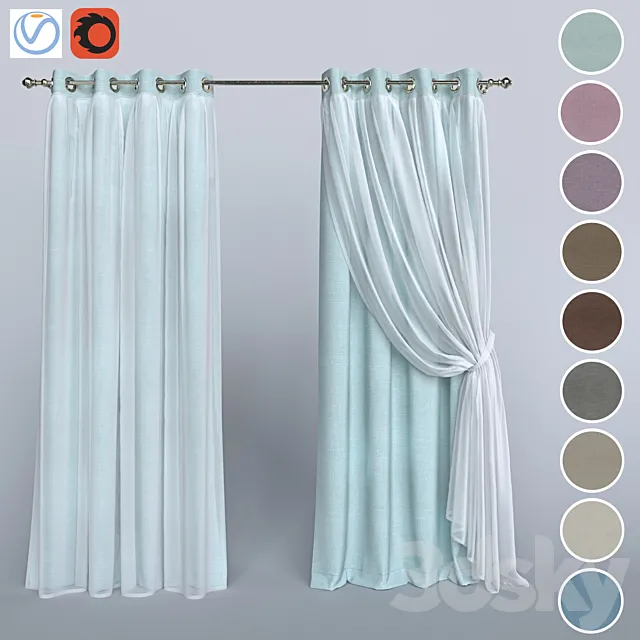 The curtain with the tulle 1 Free Download