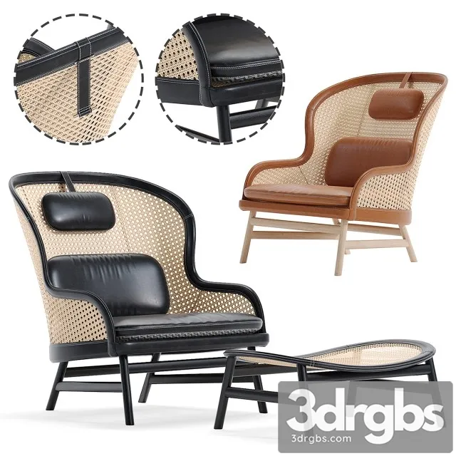 The Dandy Armchair with Ottoman 3D Model Free