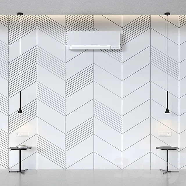 The decor for the white bedroom. 3D Model