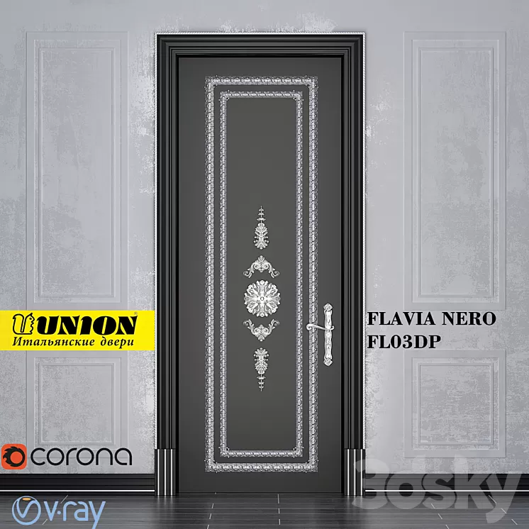 The door FLAVIA FL03DP Nero 3D Model