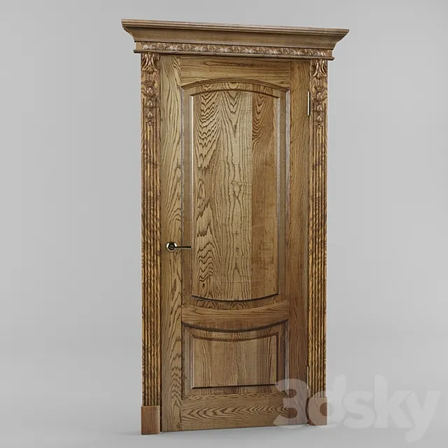 The door is made of solid ash 3D Model