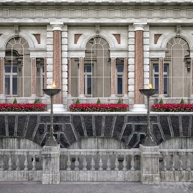 The facade Fleet Street Historical Building London 3D Model