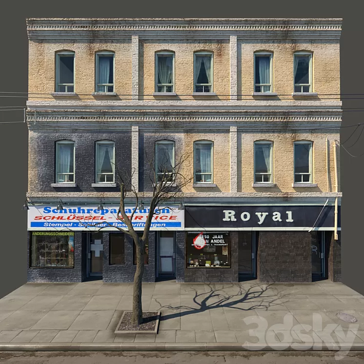The facade of the building 3D Model
