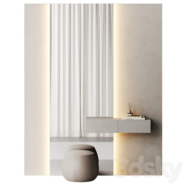 The hallway area is in a minimalist style 3D Model