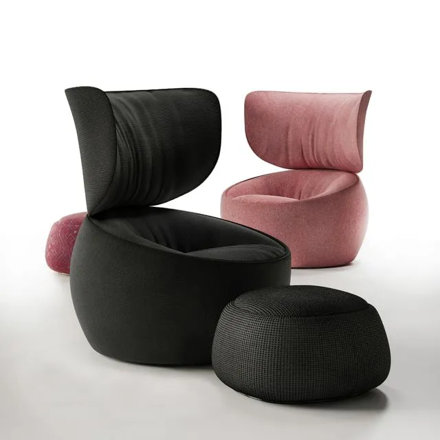 The Hana Armchair Wingback 3D Model