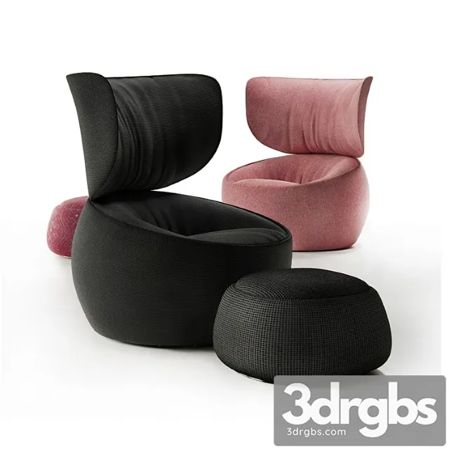 The hana armchair wingback 3D Model Free