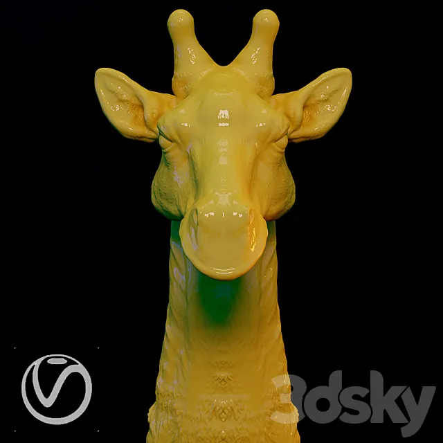 The head of a giraffe 3D Model
