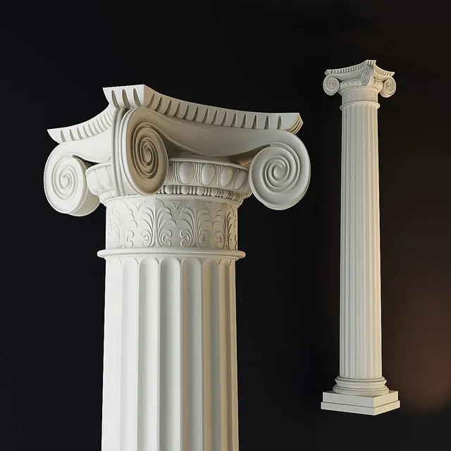 The Ionic column capital 3D Model