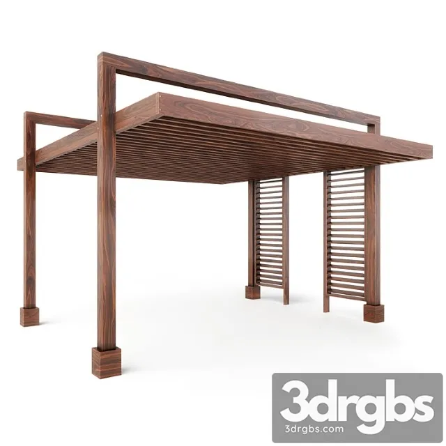The LA Modern Pergola Forever Redwood 3D Model Free