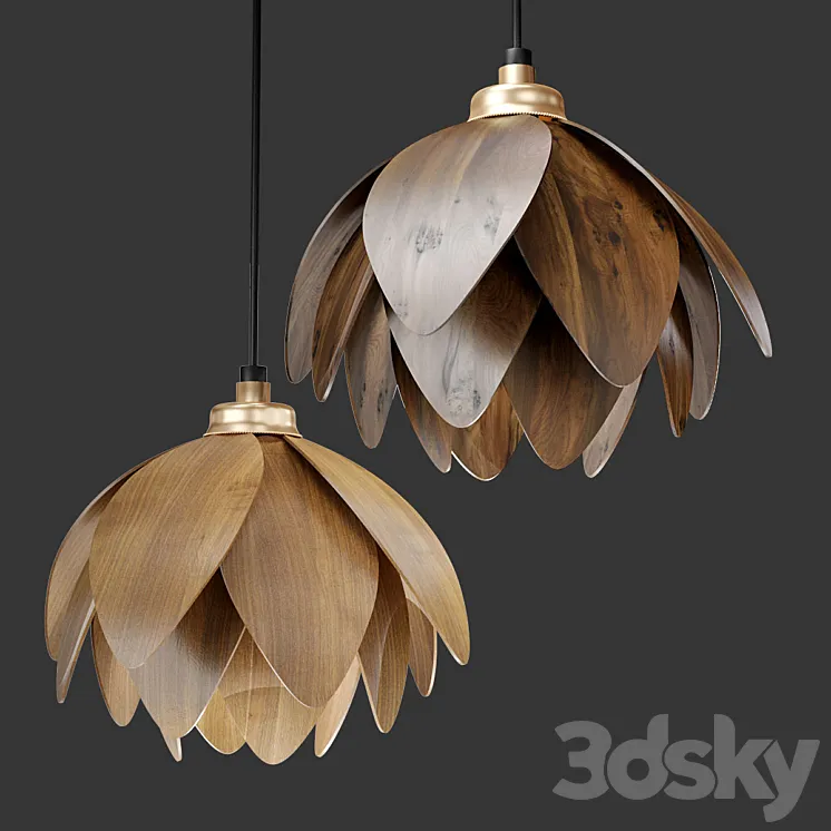 The Lotus bud pendant light 3D Model Free