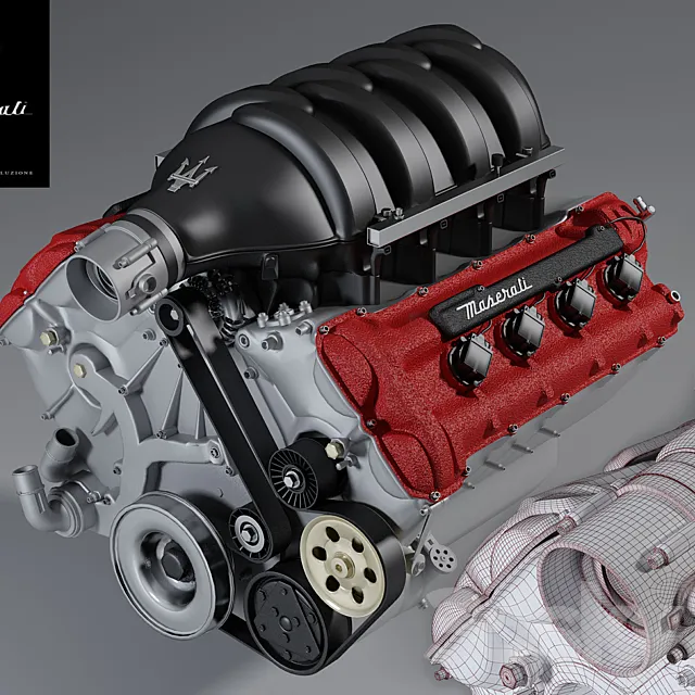 The Maserati Engine 3D Model