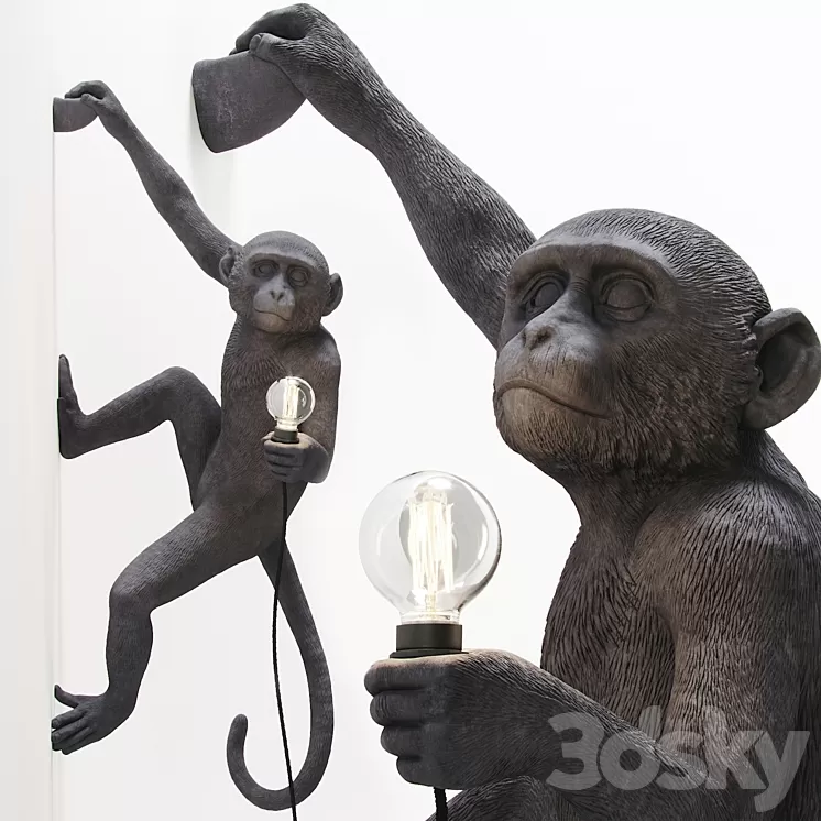 The Monkey Lamp Hanging Version Right 3D Model