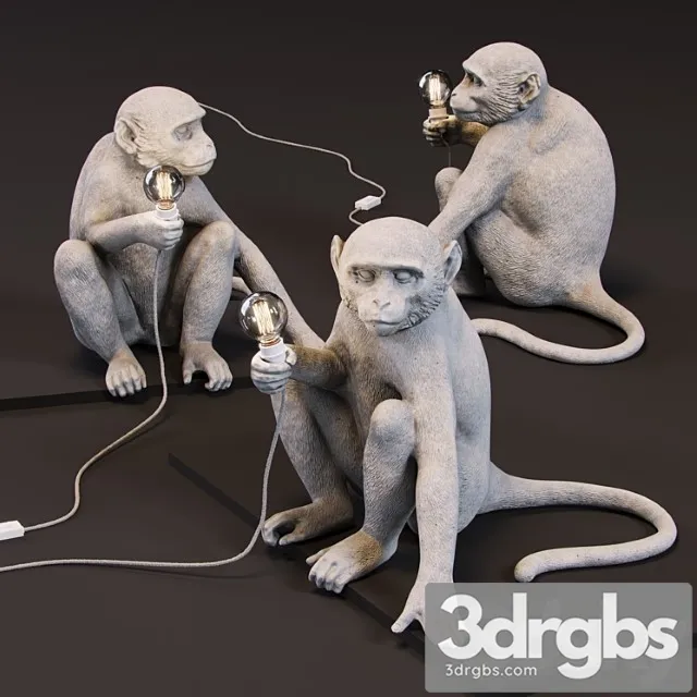 The Monkey Lamp Sitting Version 3 3D Model Free