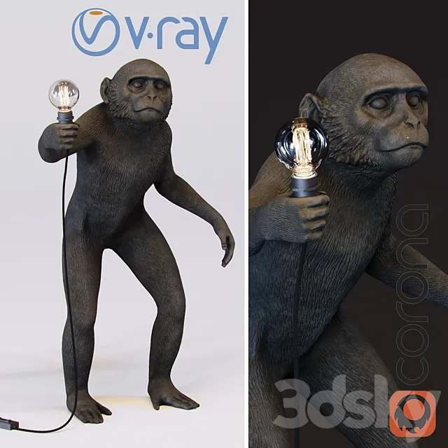 The Monkey Lamp Standing Version 3D Model
