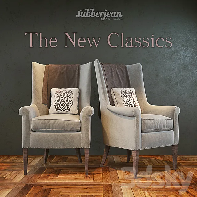 The New Classics Armchair (4 materials) 3D Model