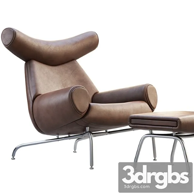 The ox chair and ottoman 3D Model Free