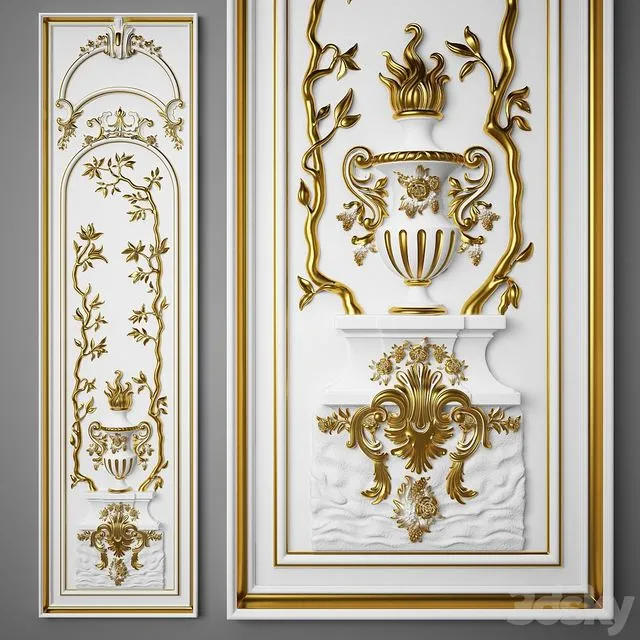 The panel Boiserie Italia 3D Model