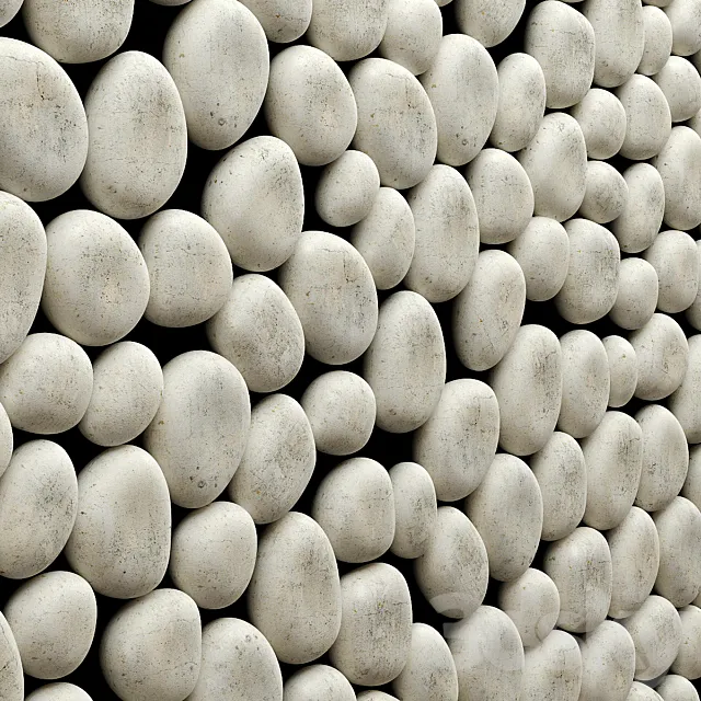 The panel of white pebbles 3D Model