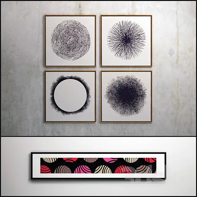 The picture in a frame: 7 piece (Collection 21) Abstract 3DModel