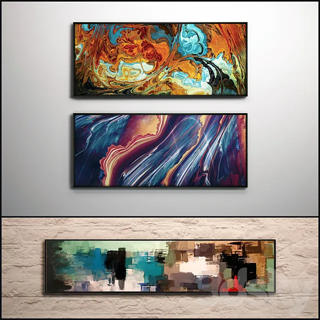 The picture in a frame: 7 piece (Collection 22) Abstract 3DModel
