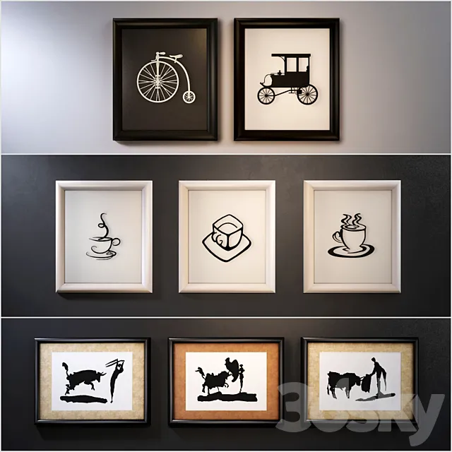 The picture in a frame: 8 piece (Collection 5) 3D Model