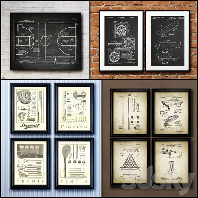 The picture in the frame. 103. Collection Sport 3DModel