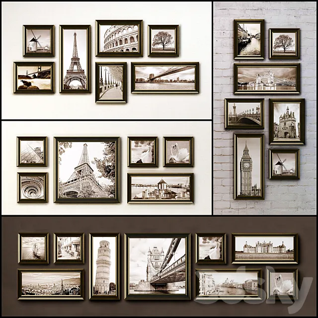 The picture in the frame. 108 Collection frame (26 paintings 6 combinations) 3DModel