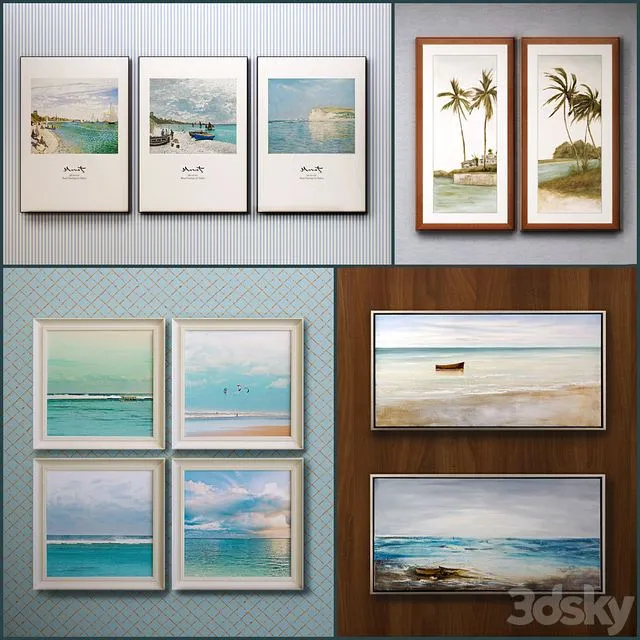 The picture in the frame 11 Pieces (Collection 35) Sea theme 3D Model
