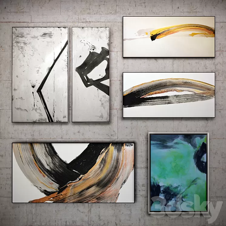 The picture in the frame: 11 Pieces (Collection 41) Abstract 3D Model