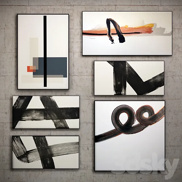 The picture in the frame: 11 Pieces (Collection 42) Abstract 3DModel