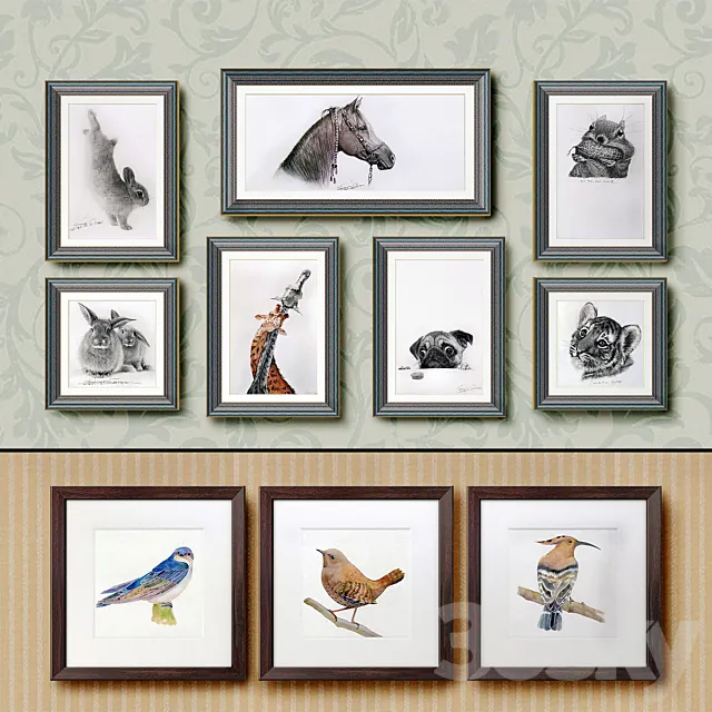 The picture in the frame. 120 Animals Collection 3DModel