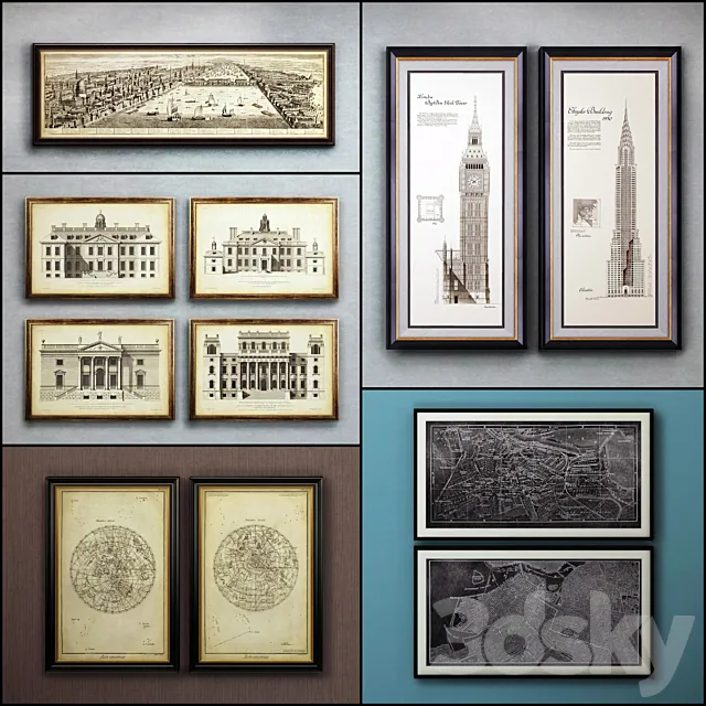 The picture in the frame: 13 pieces (32 collection) 3DModel
