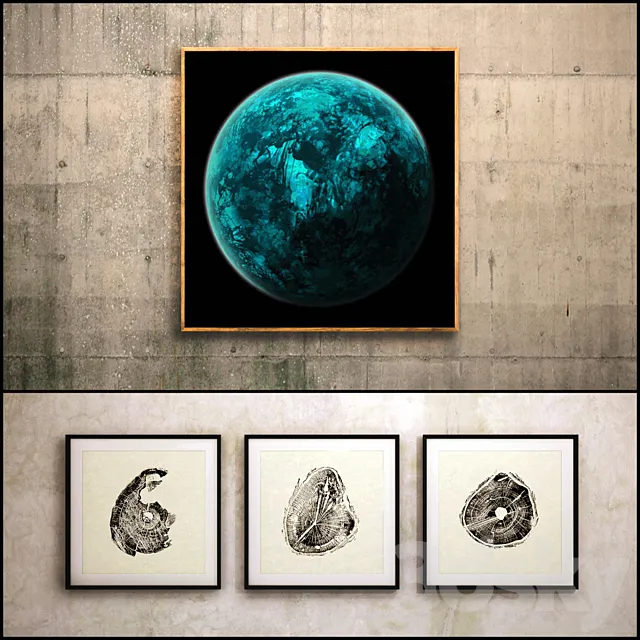 The picture in the frame: 13 pieces (the collection of 31) Abstract 3D Model