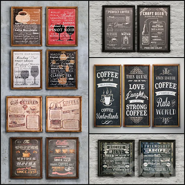 The picture in the frame: 19 piece (Collection 26) Bar topic 3DModel