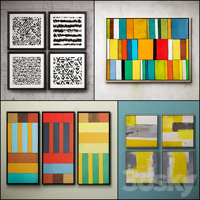 The picture in the frame: 19 piece (Collection 36) Abstract 3DModel
