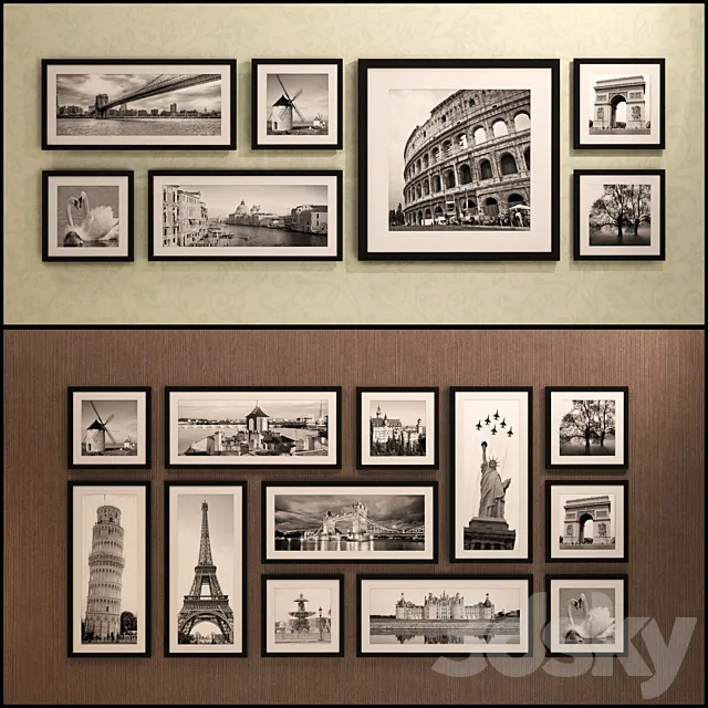 The picture in the frame: 20 pieces – 5 combinations (a collection of 15) Picture Frame 3DModel