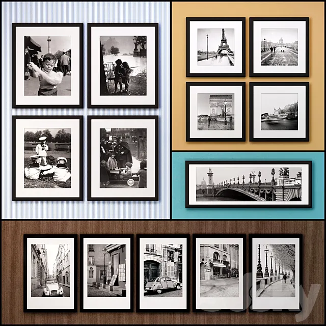 The picture in the frame: 22 pieces (80 collection) Photo Frame 3DModel