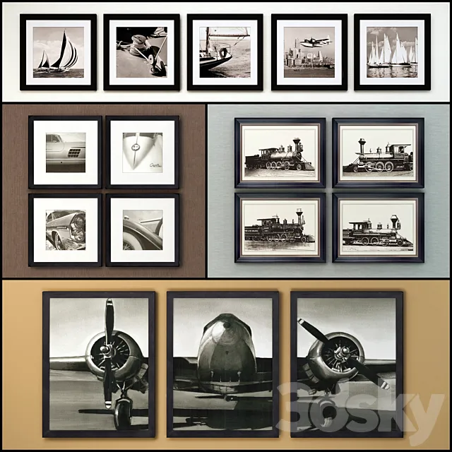 The picture in the frame: 24 Pieces (collection 60) Picture Frame 3DModel