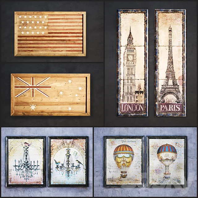 The picture in the frame: 9 piece (Collection 8) 3DModel