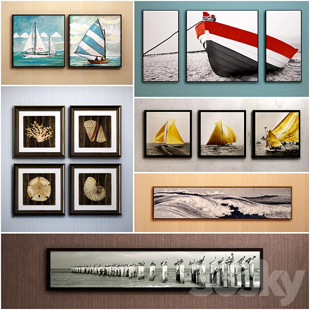 The picture in the frame: a collection of 45 Marine theme 3DModel