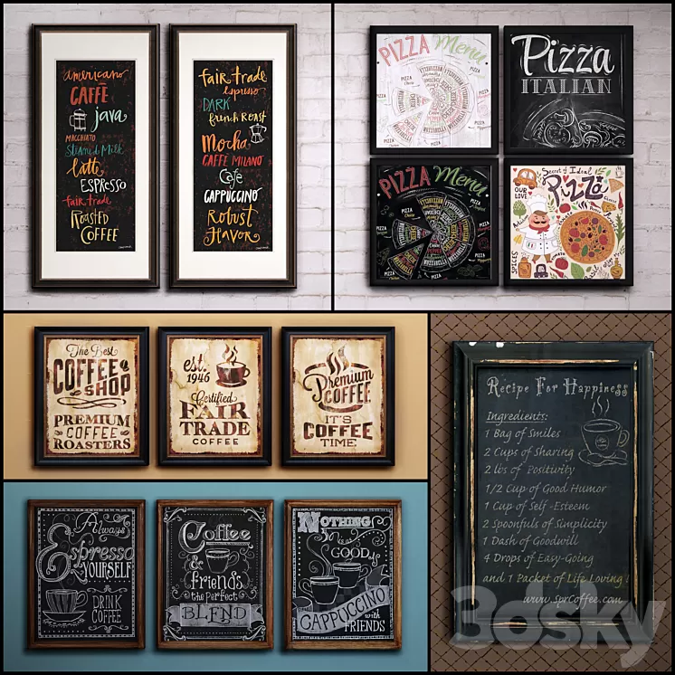 The picture in the frame: a collection of 47 Bar topic 3D Model