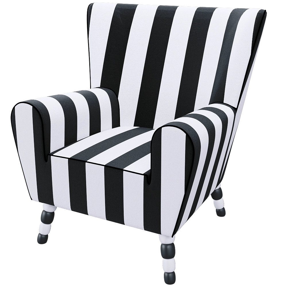 The Pop Label - Armchair Stripes 3D Model