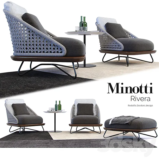 The Rivera Armchair _ Minotti Rivera Armchair 3D Model