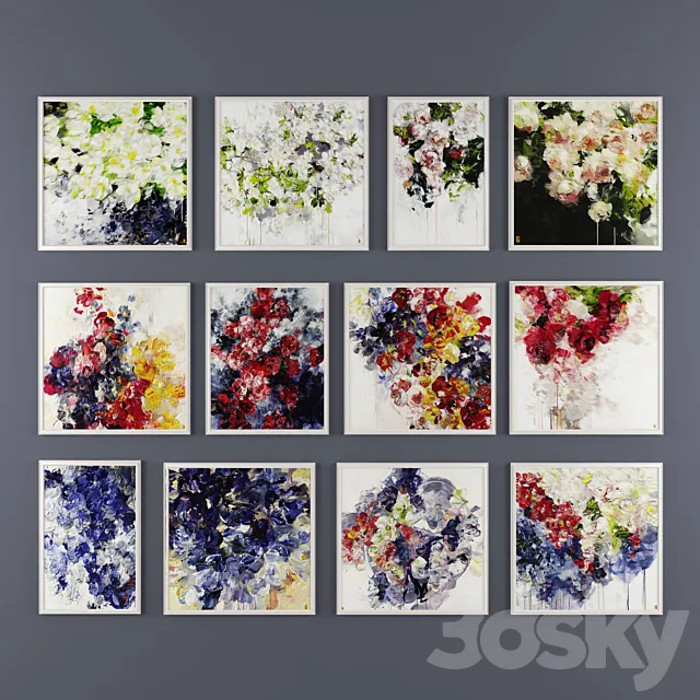 The series of works of the artist Bobbie Burgers. 24pcs 3DModel