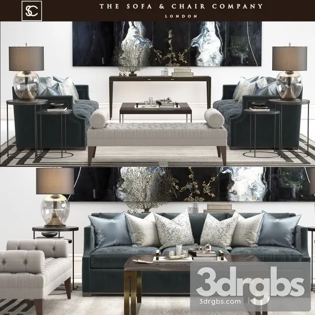 The Sofa And Armchair  Company Luxury Set 1 3D Model Free