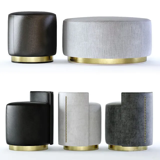 The Sofa and Chair Company - Camille and Larkin Ottomans 3D Model