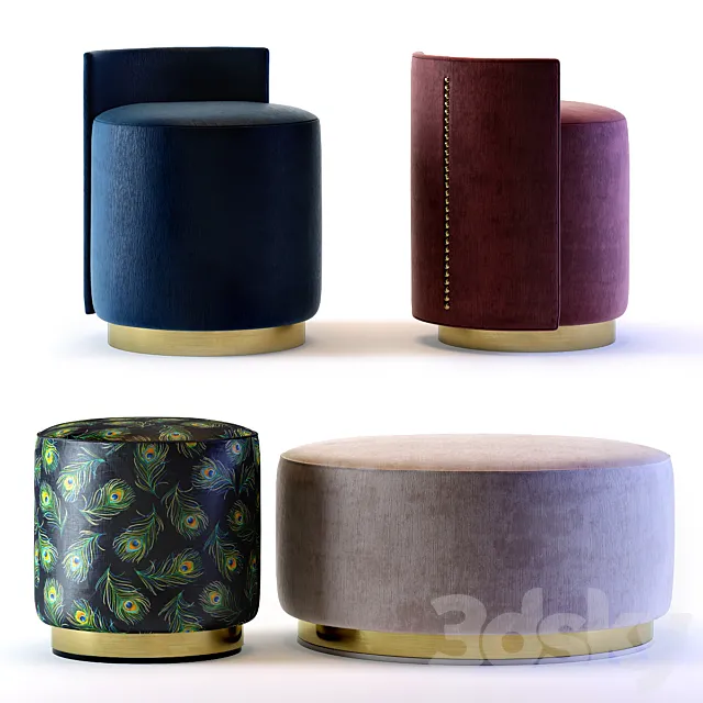 The Sofa and Chair Company - Larkin and Camille Ottomans 3DModel