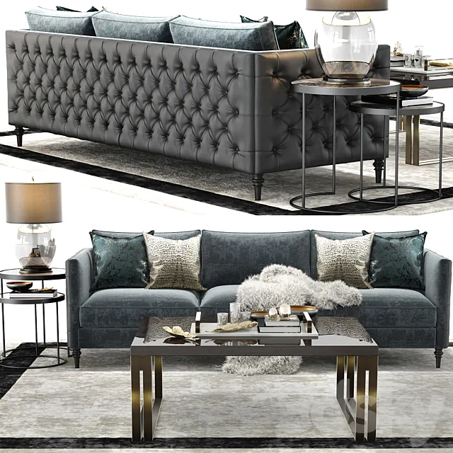 The Sofa and Chair Company Set 08 3D Model